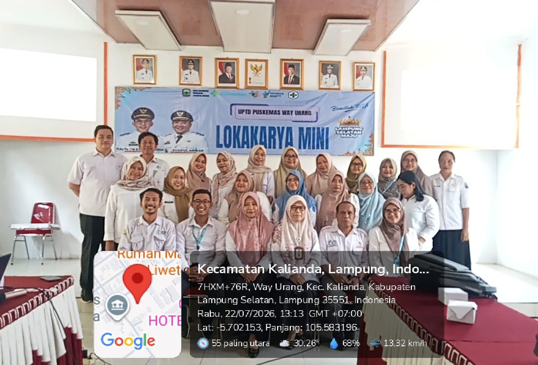 kegiatan Validasi SISMAL (Sistem Informasi Malaria) Semester 1 Tahun 2026 yang diselenggarakan di Aula UPTD Puskesmas Way Urang. Acara ini dihadiri oleh para pengelola program penanggulangan malaria se-Kabupaten Lampung S