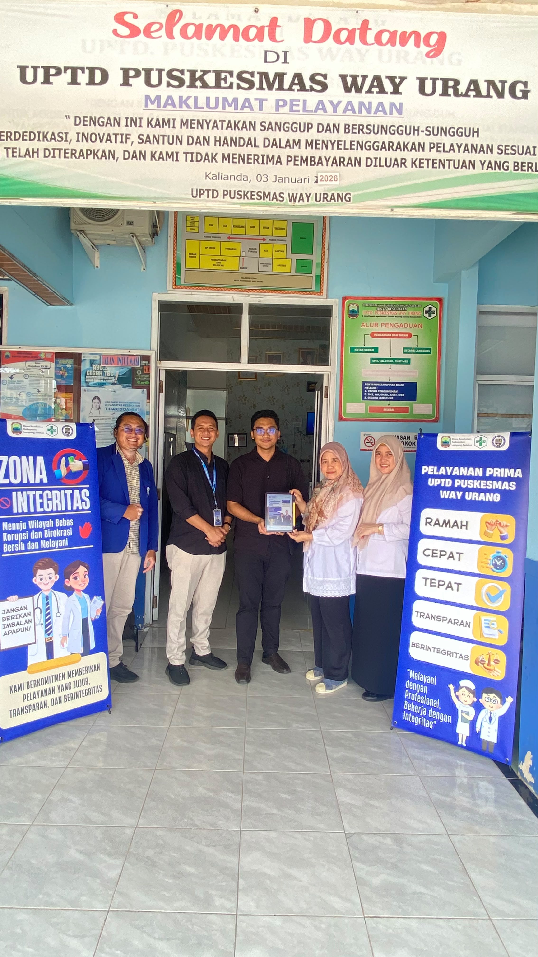 Kunjungan Tim Universitas Indonesia Mandiri ke UPTD Puskesmas Way Urang