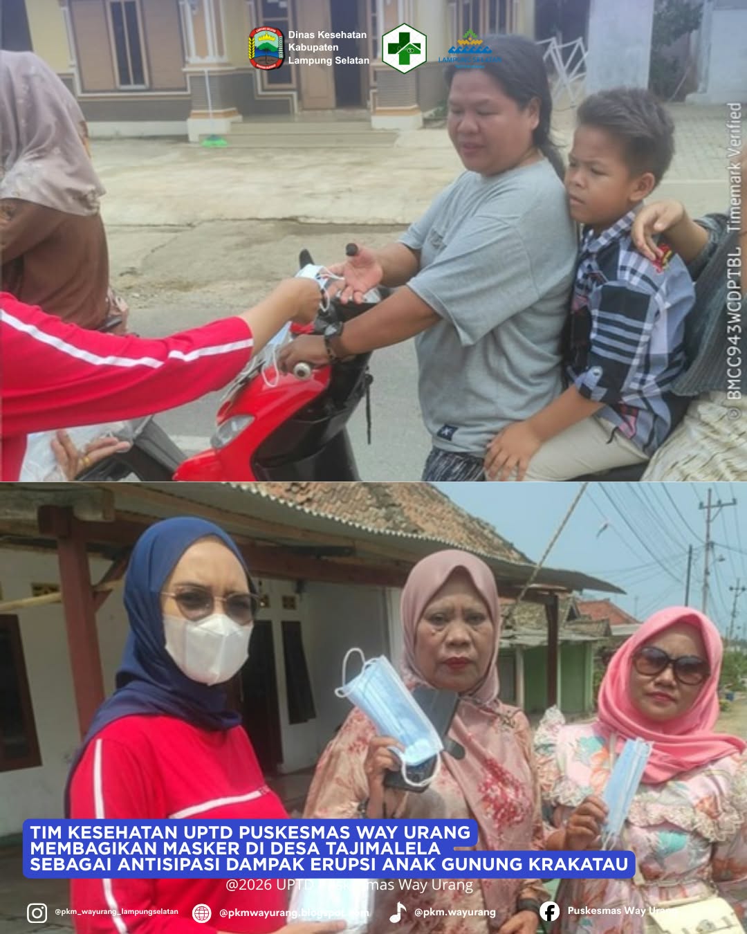 Aksi Siaga: Pembagian Masker Antisipasi Abu Vulkanik Gunung Anak Krakatau